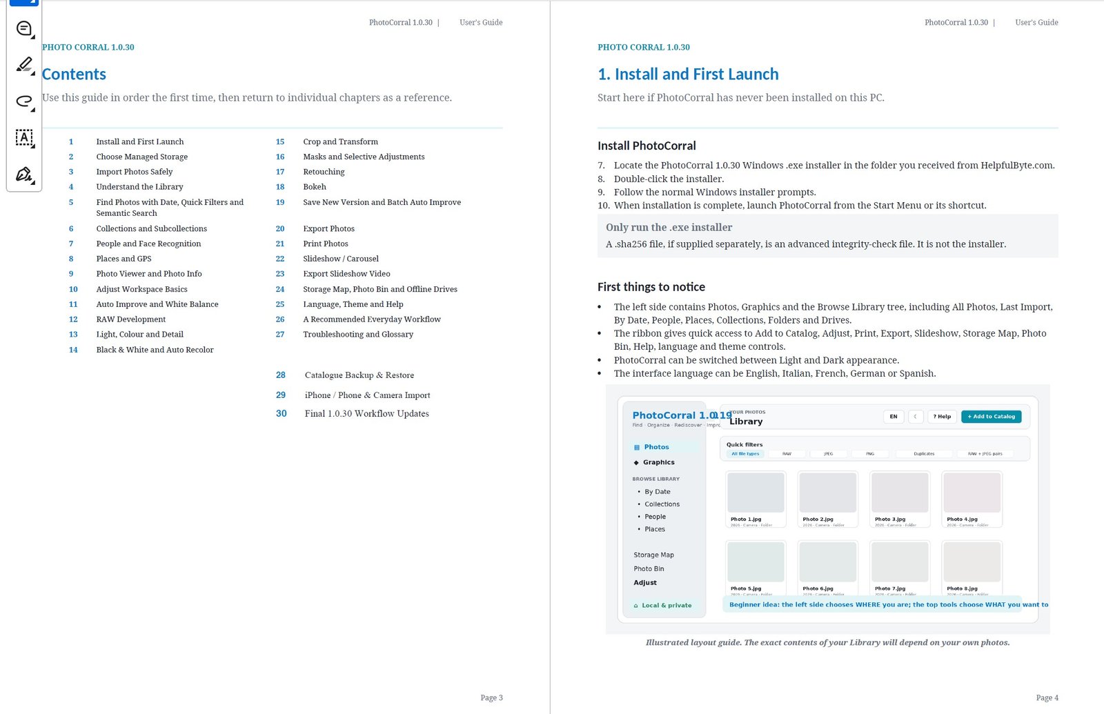 PhotoCorral User's Guide pages
