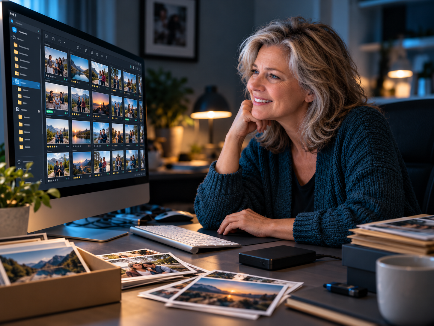 Happy user enjoying an organised PhotoCorral photo library